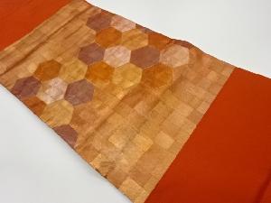 リサイクル　引箔亀甲模様名古屋帯